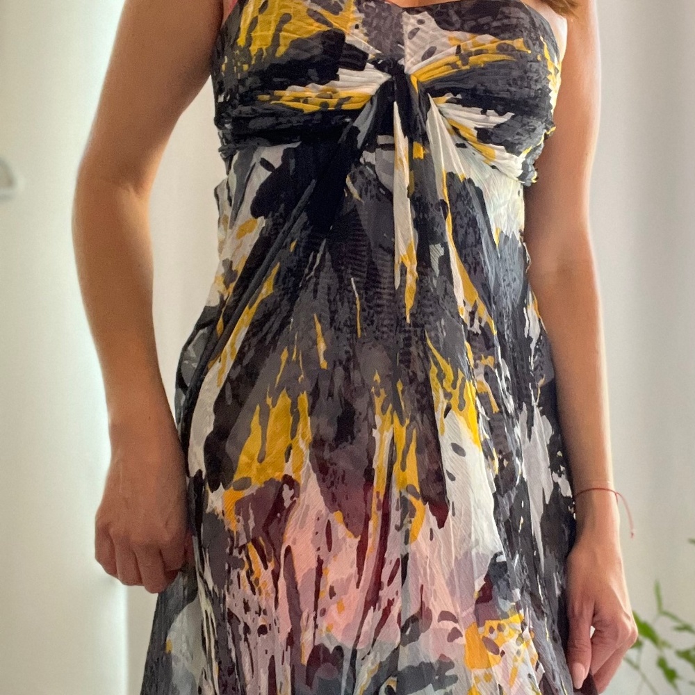 Marciano Printed floor length gown